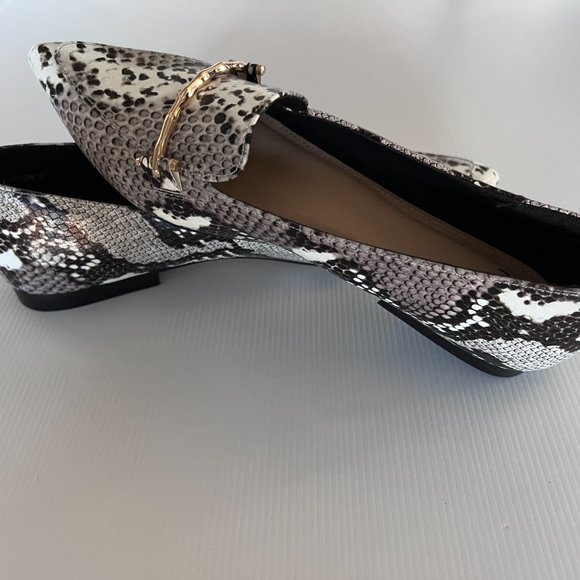 Novo Shoes Shoes - NOVO  Size 9 Snakeskin Black &  White ,Gold Detail Flat Shoes